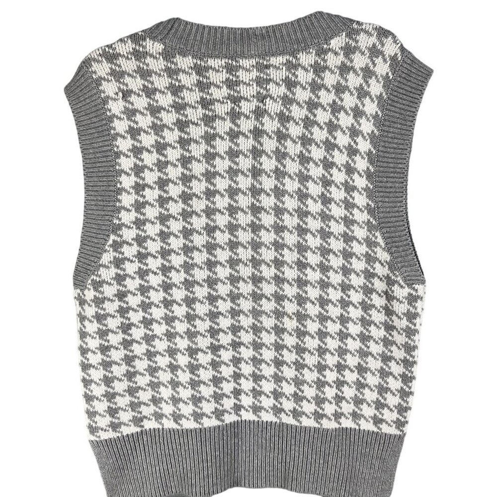Abercrombie & Fitch Womens S Houndstooth Soft Knit Sweater Vest Cottagecore - Picture 3 of 13